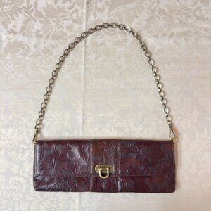 Nine West Tooled Leather Clutch / Shoulder Bag – 2-Way Style